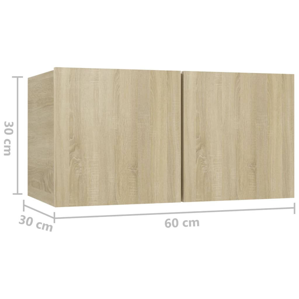 vidaXL 8 Piece TV Cabinet Set Sonoma Oak Engineered Wood