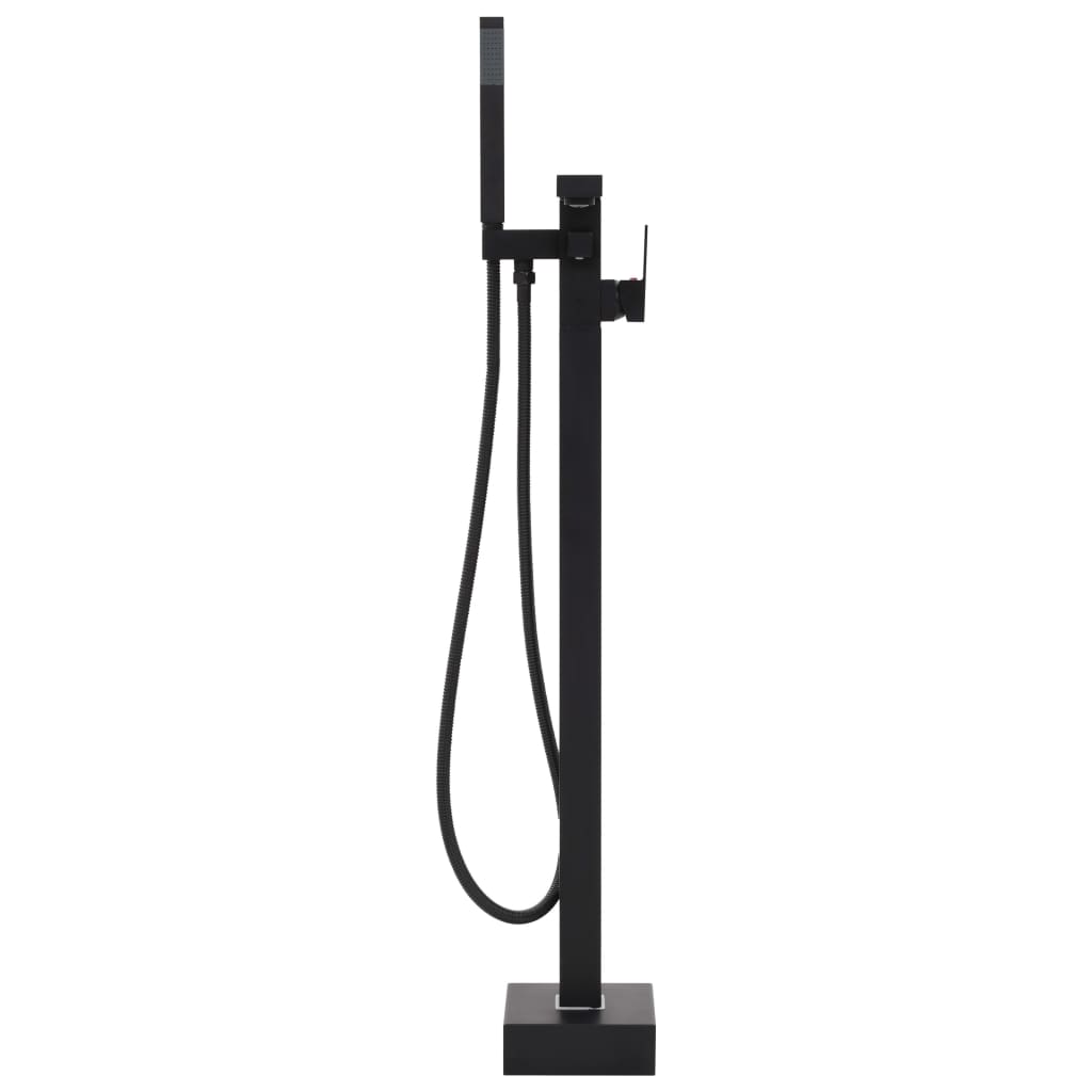 vidaXL Freestanding Bathtub and Faucet 210 L 90 cm Black