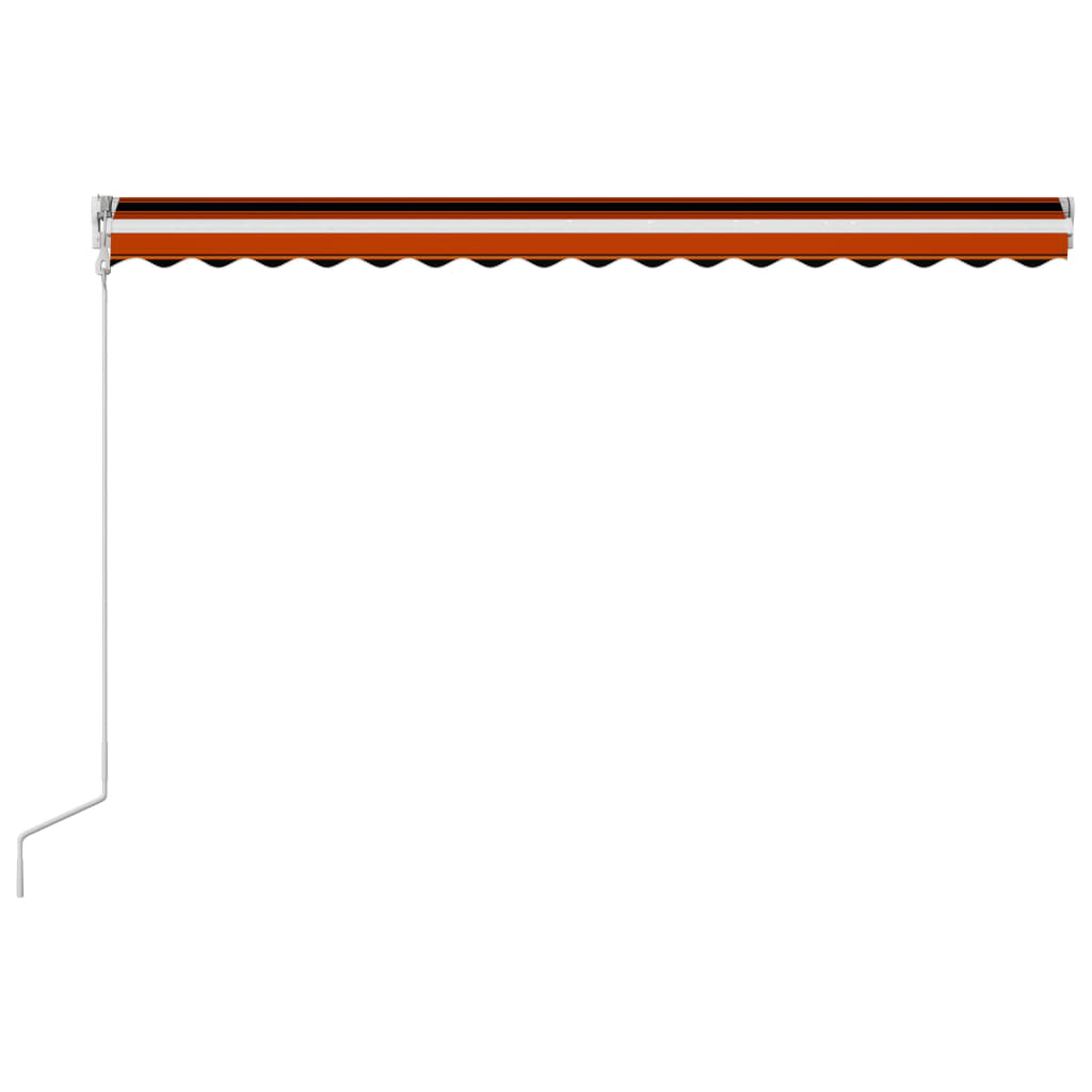 vidaXL Automatic Retractable Awning 450x300 cm Orange and Brown