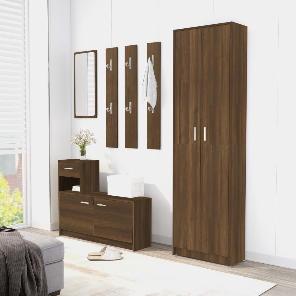 vidaXL Hallway Wardrobe Brown Oak 55x25x189 cm Engineered Wood