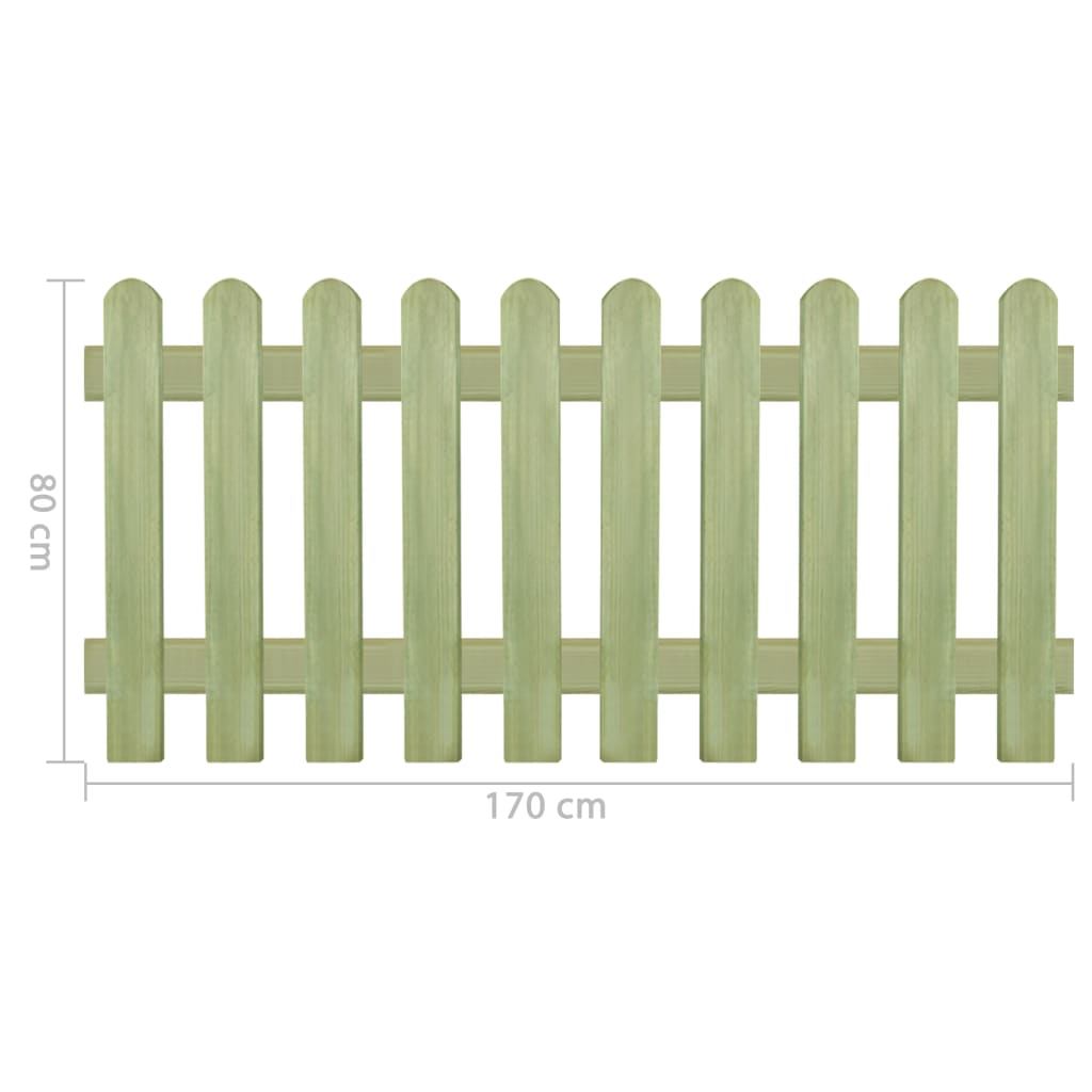vidaXL Picket Fence Impregnated Pinewood 170x80 cm 6/9 cm