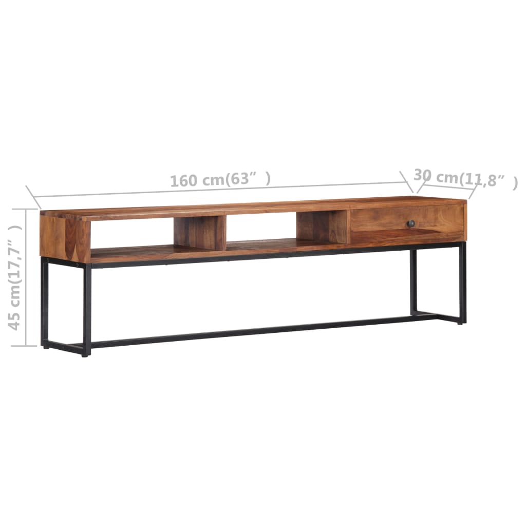 vidaXL TV Cabinet 160x30x45 cm Solid Sheesham Wood