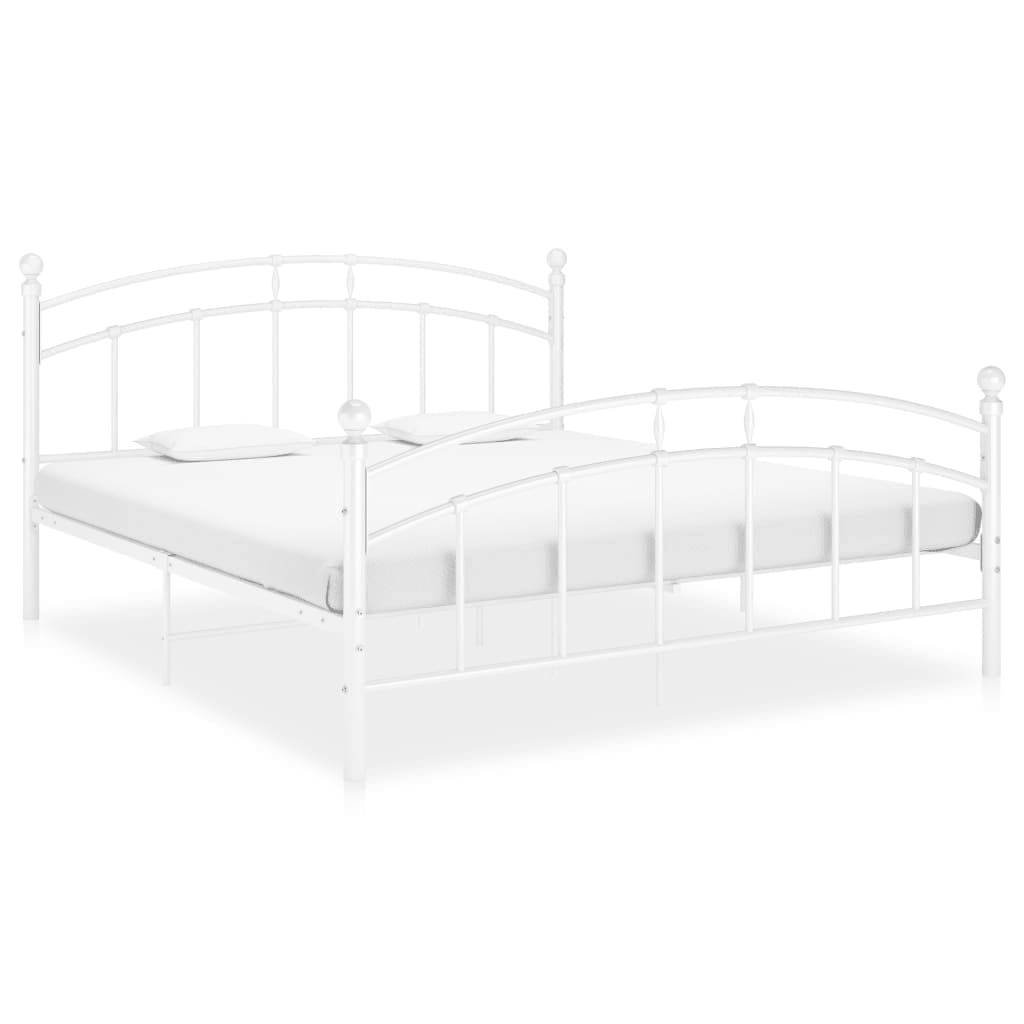 vidaXL Bed Frame White Metal 200x200 cm
