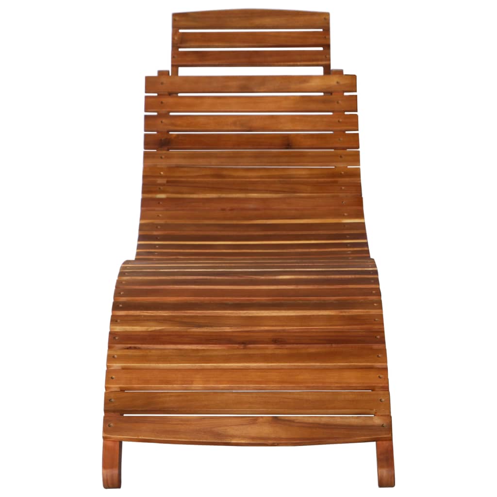 vidaXL 2 Piece Sunlounger Set with Table Solid Acacia Wood