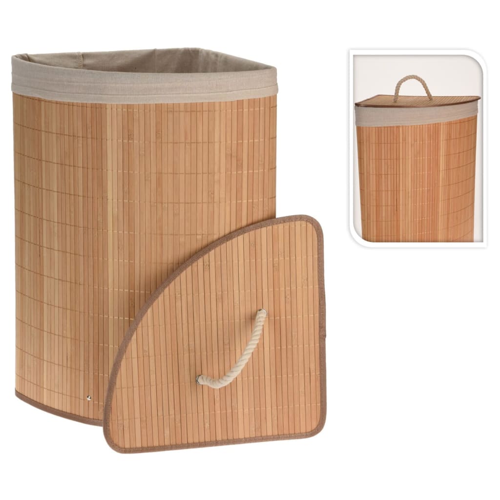 Bathroom Solutions Corner Laundry Basket Bamboo