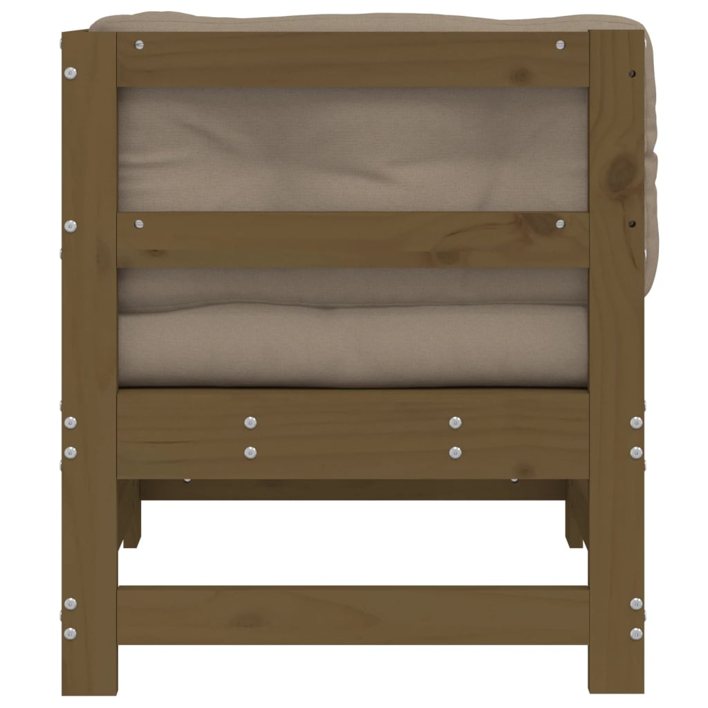 vidaXL Corner Sofa with Cushions Honey Brown Solid Wood Pine