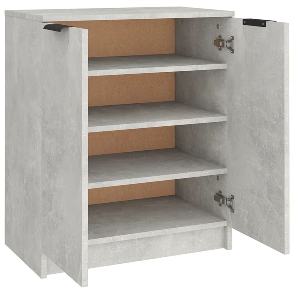 vidaXL Shoe Cabinet Concrete Grey 59x35x70 cm Engineered Wood