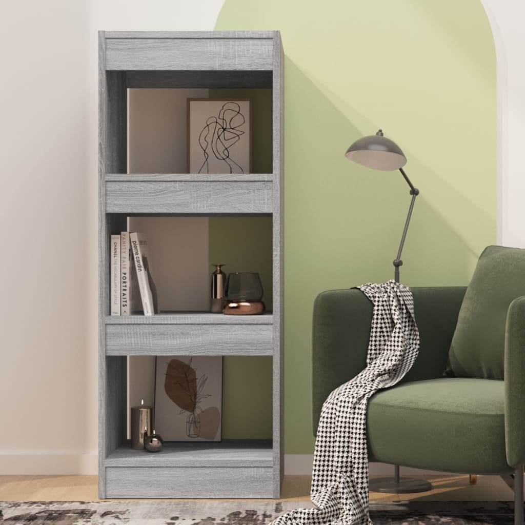 vidaXL Book Cabinet/Room Divider Grey Sonoma 40x30x103 cm Engineered Wood