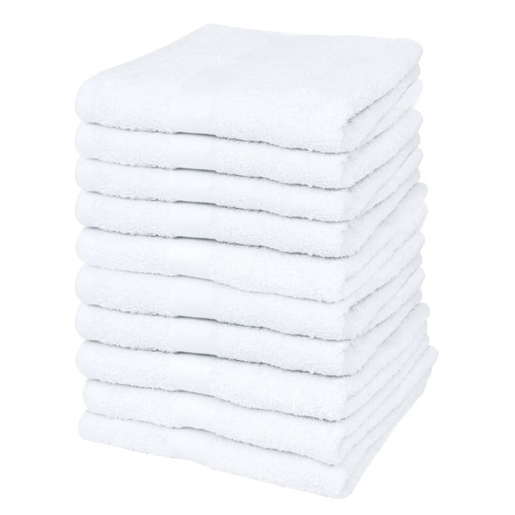 vidaXL Home Guest Towel Set 10 pcs Cotton 500 gsm 30x50 cm White