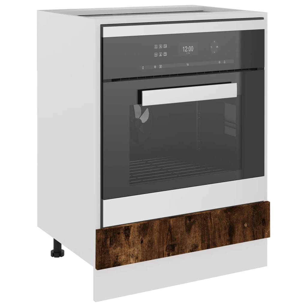 vidaXL Oven Cabinet Smoked Oak 60x46x81.5 cm Engineered Wood