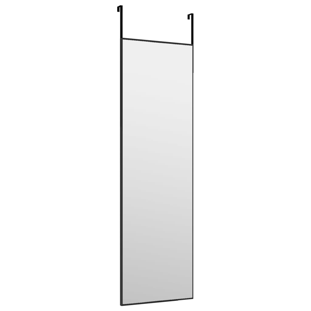 vidaXL Door Mirror Black 30x100 cm Glass and Aluminium