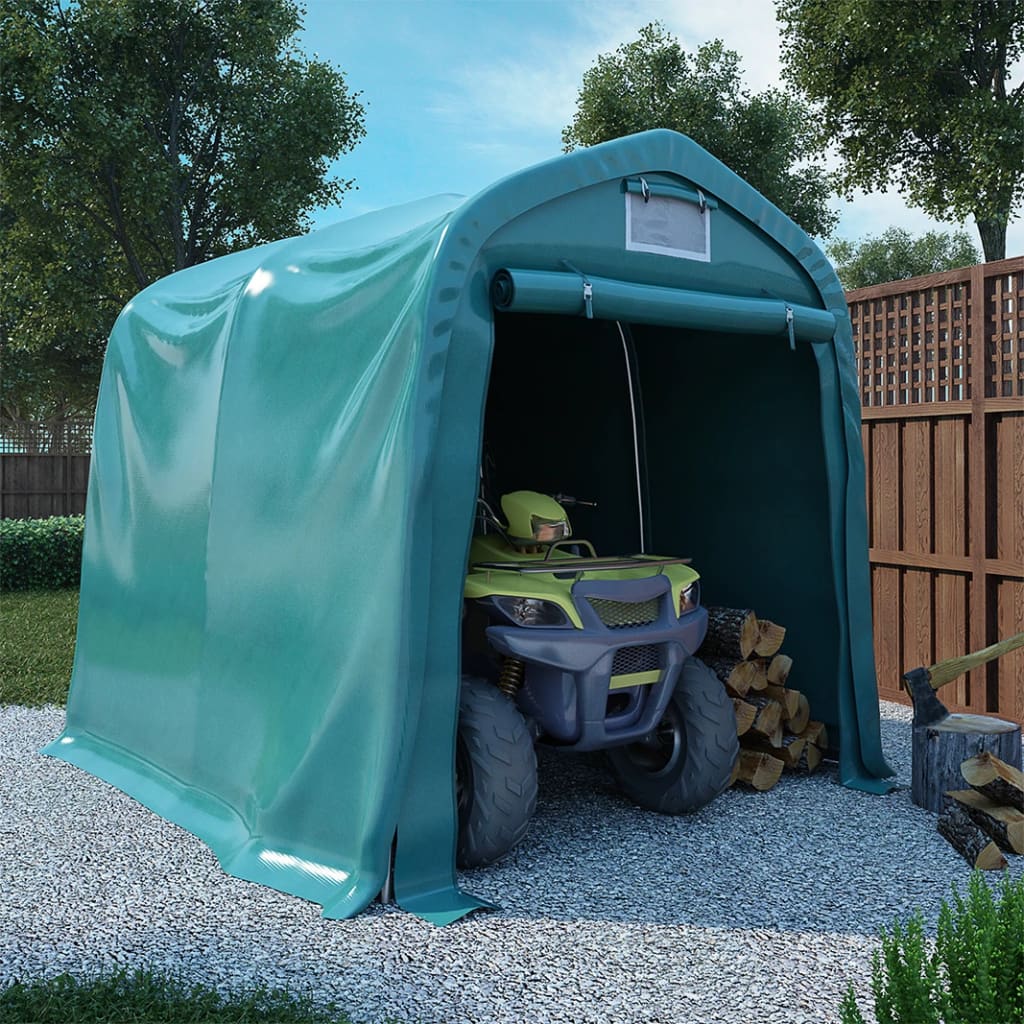 vidaXL Garage Tent PVC 2.4x2.4 m Green