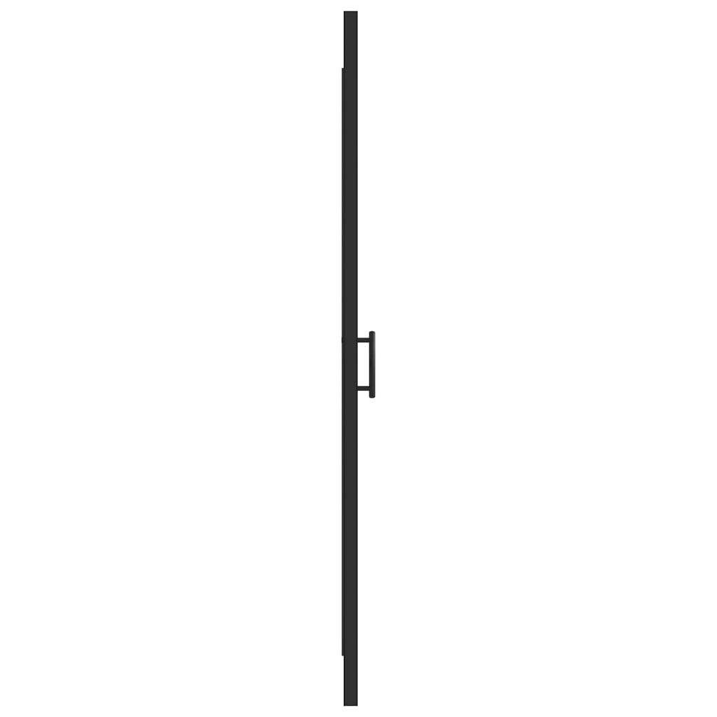 vidaXL Shower Door 91x195 cm Half Frosted Tempered Glass Black