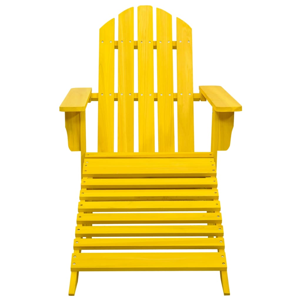 vidaXL Garden Adirondack Chair with Ottoman Solid Fir Wood Yellow