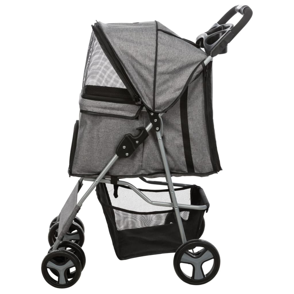 TRIXIE Folding Pet Stroller Dog and Cat Grey