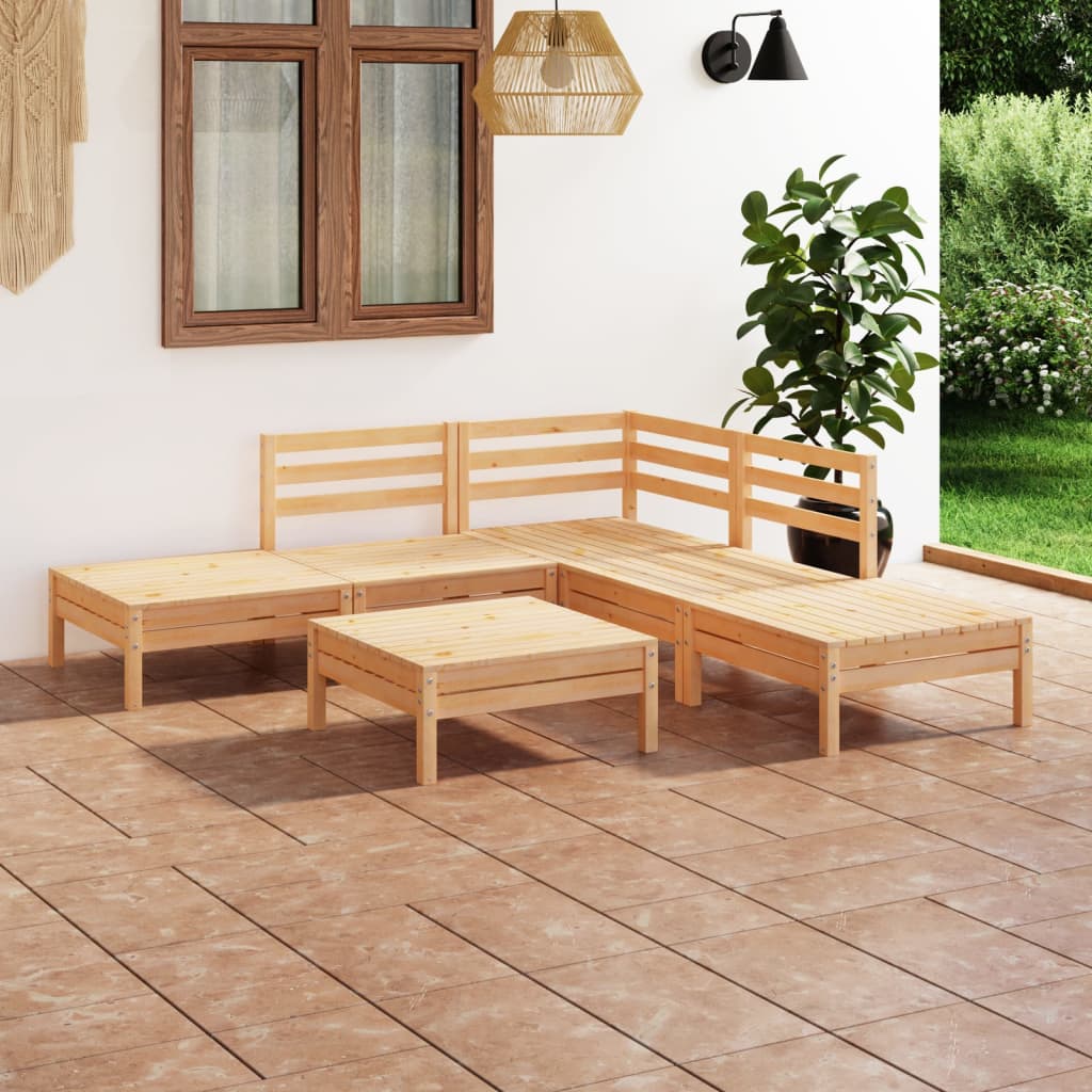 vidaXL 6 Piece Garden Lounge Set Solid Pinewood