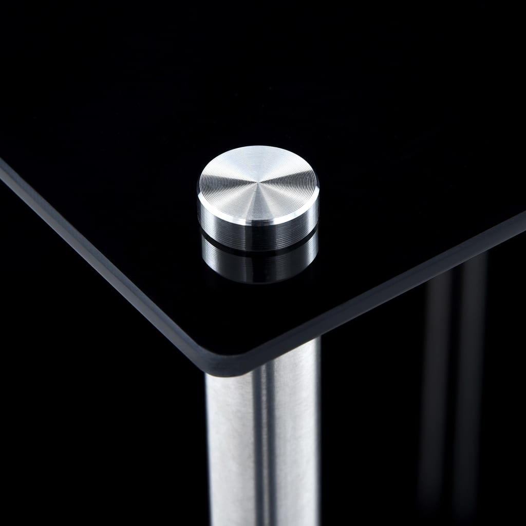 vidaXL 4-Tier Shelf Black 40x40x100 cm Tempered Glass