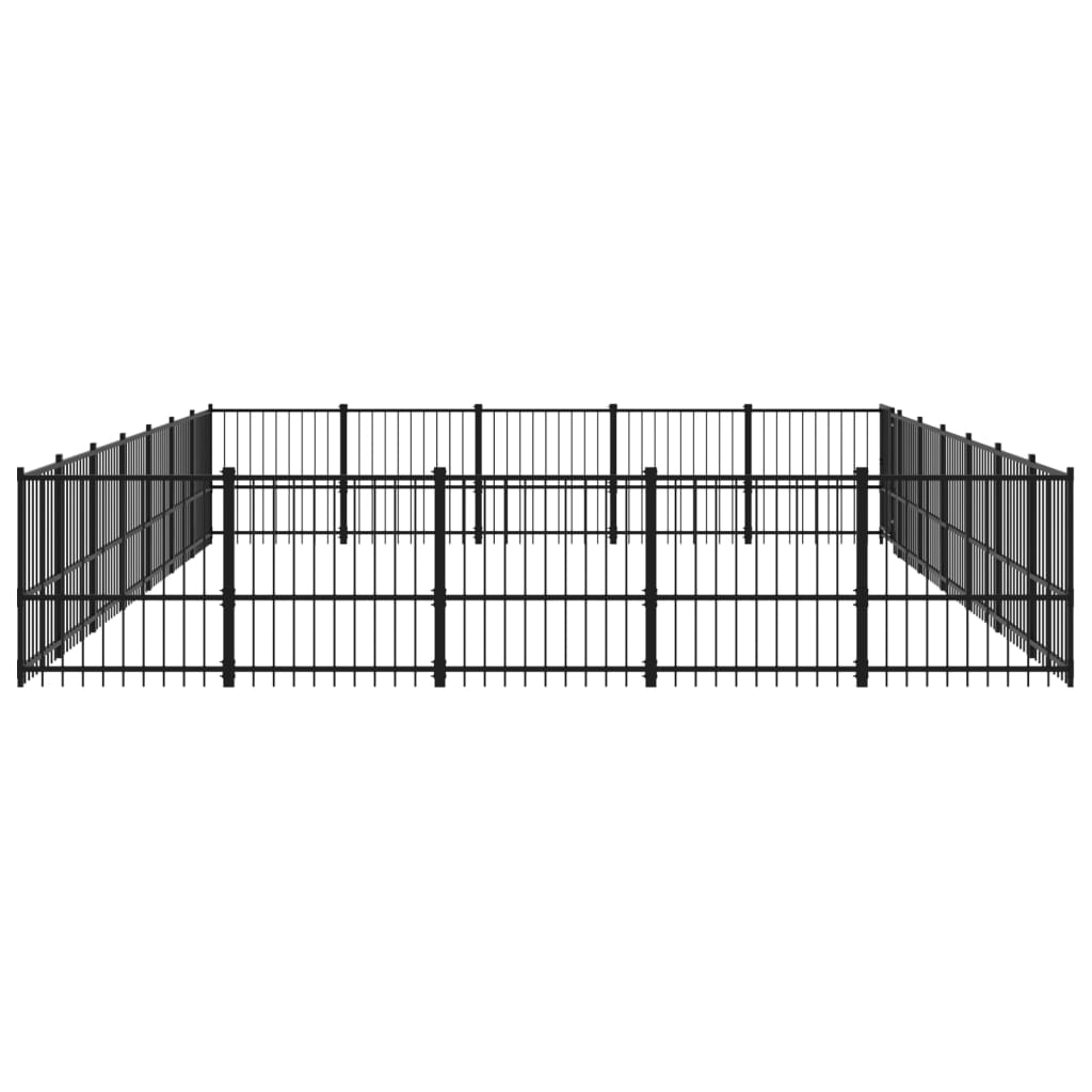 vidaXL Outdoor Dog Kennel Steel 32.93 m²