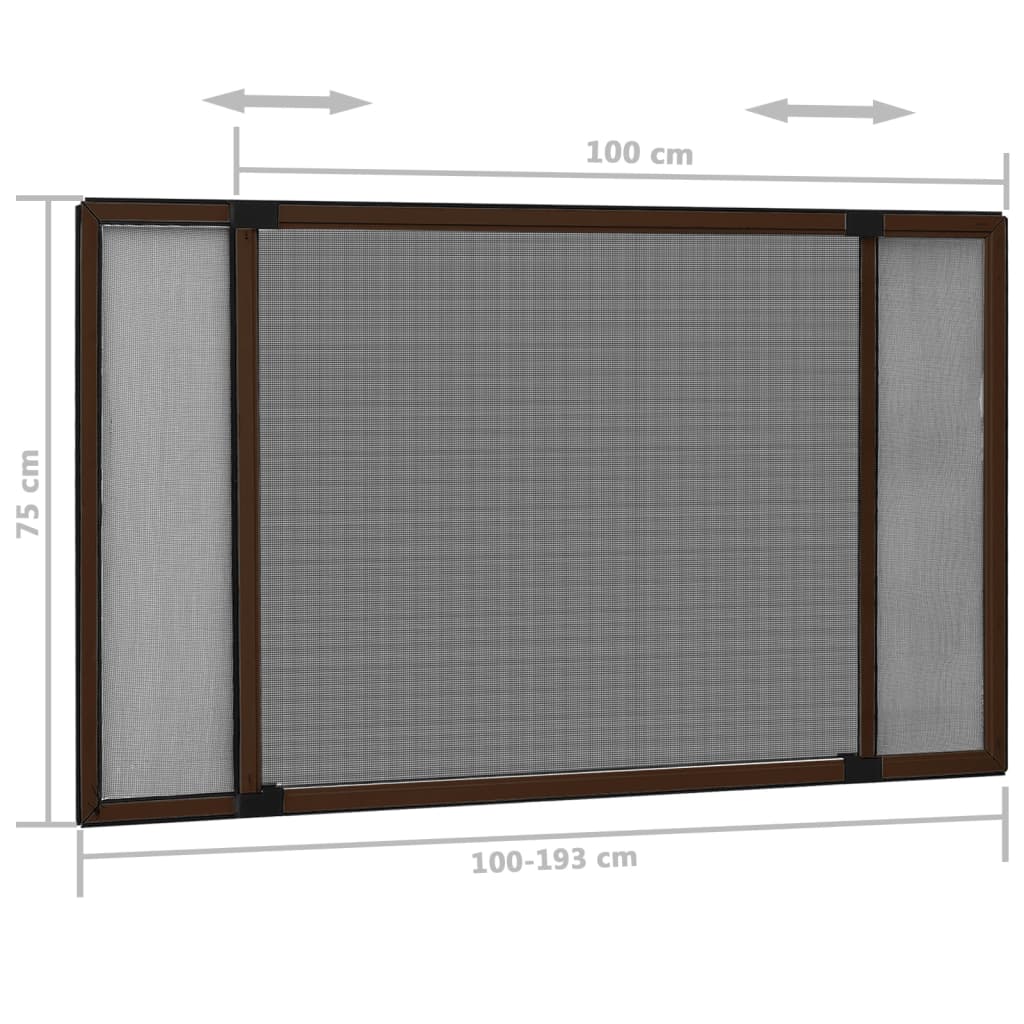 vidaXL Extendable Insect Screen for Windows Brown