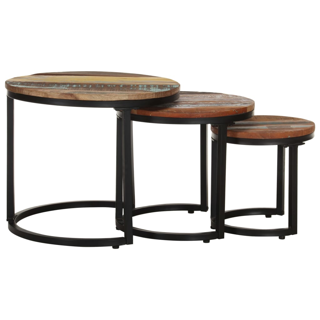 vidaXL Side Tables 3 pcs Solid Reclaimed Wood