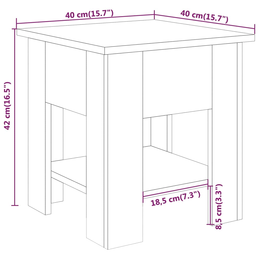 vidaXL Coffee Table Concrete Grey 40x40x42 cm Engineered Wood
