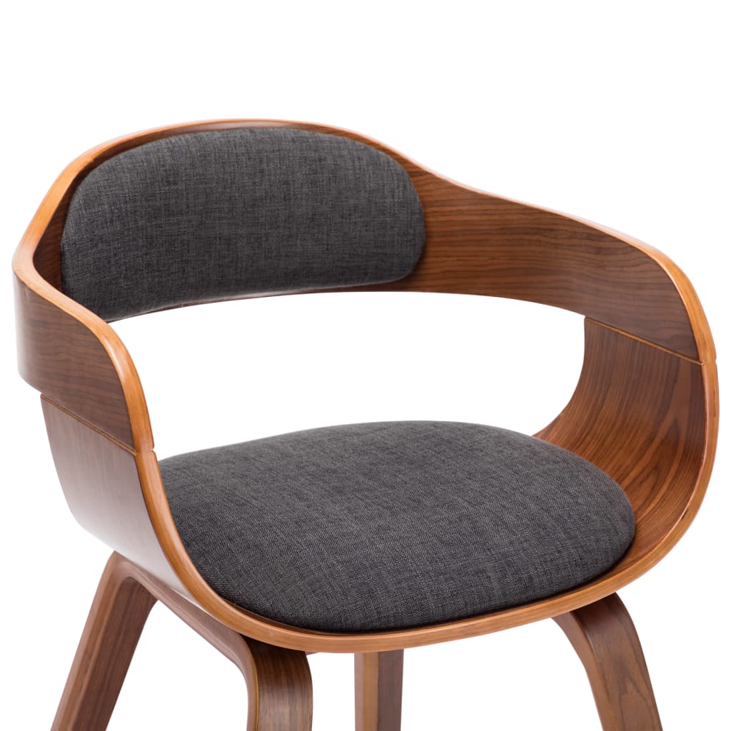 vidaXL Dining Chairs 2 pcs Dark Grey Fabric and Bentwood
