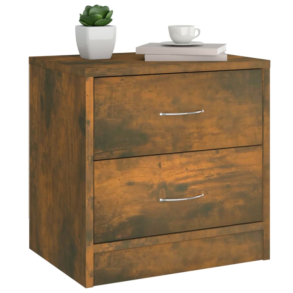 vidaXL Bedside Cabinet Smoked Oak 40x30x40 cm Engineered Wood