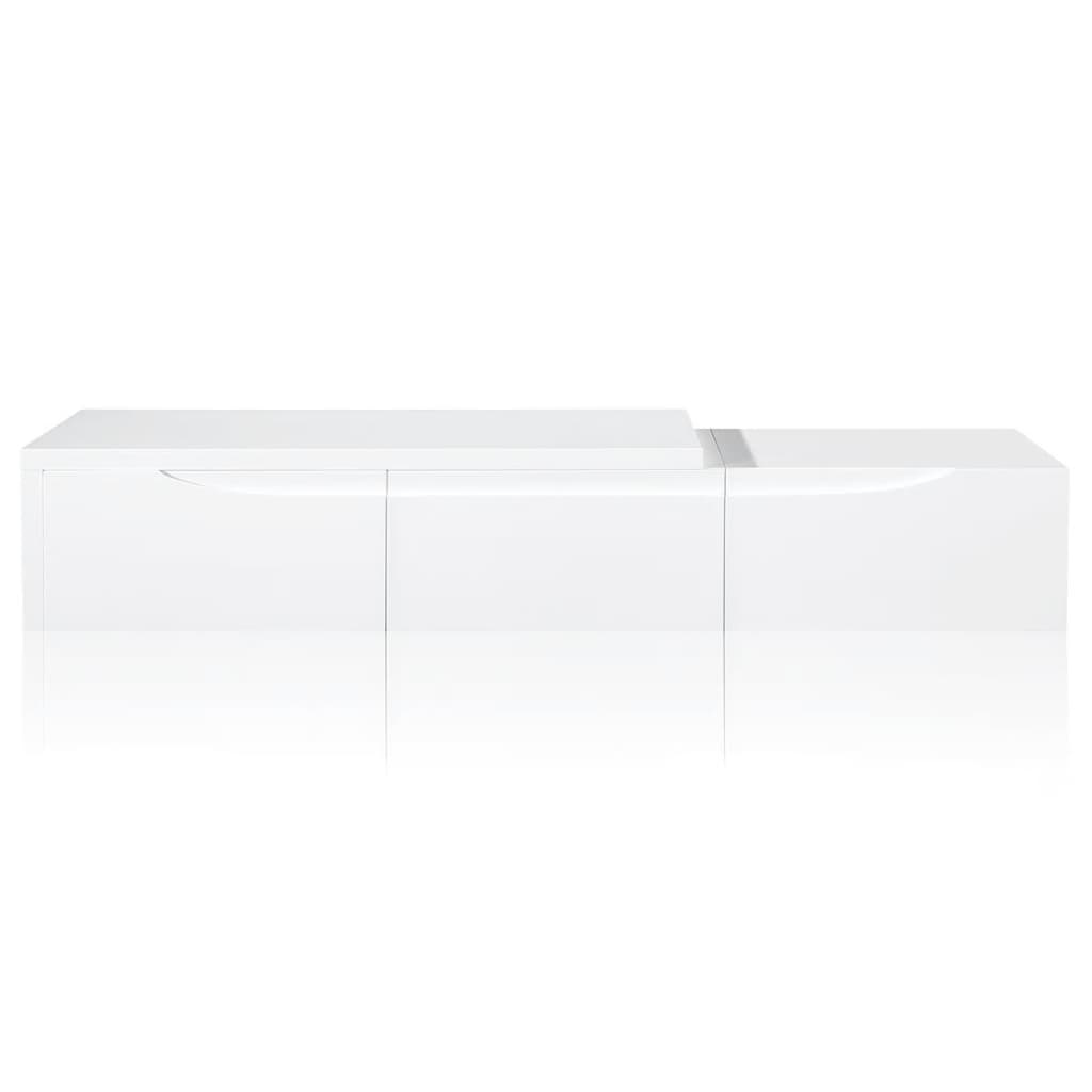 High Gloss White Extendable TV Stand 240 cm