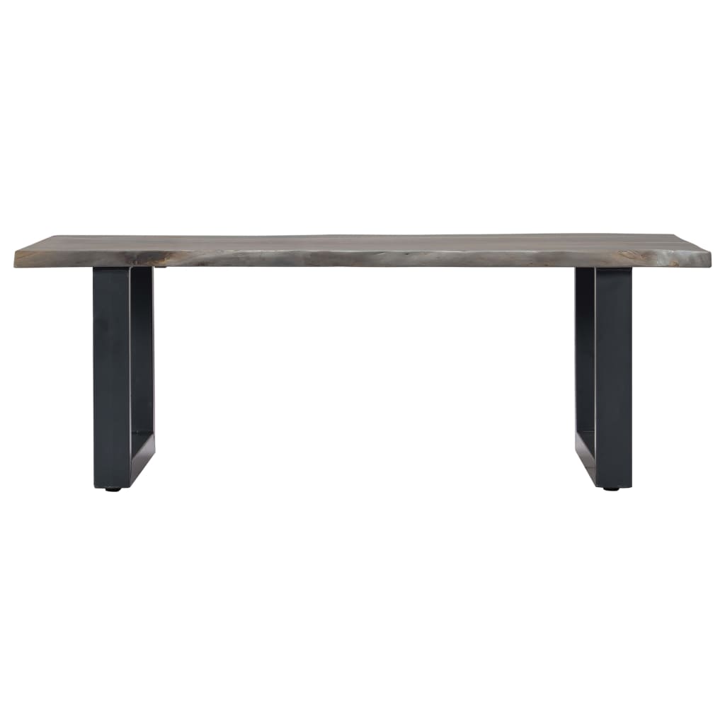 vidaXL Coffee Table with Live Edges Grey 115x60x40cm Solid Acacia Wood