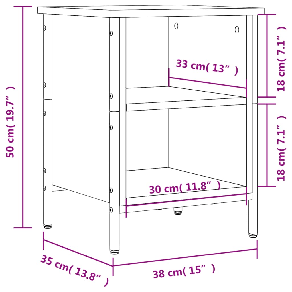 vidaXL Shoe Cabinet Grey Sonoma 38x35x50 cm Engineered Wood