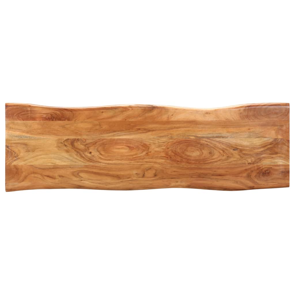 vidaXL Live Edge Bench 160 cm Solid Acacia Wood and Steel