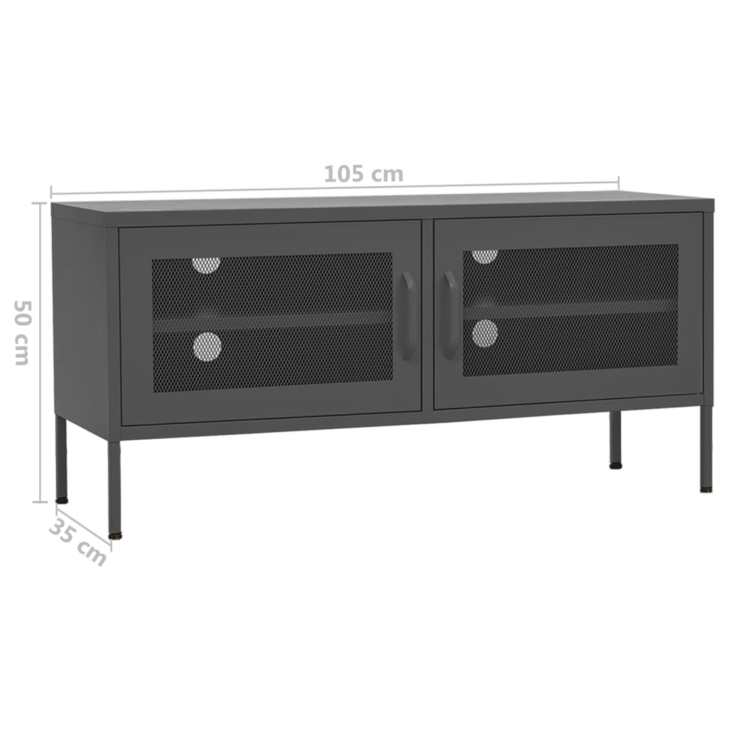 vidaXL TV Cabinet Anthracite 105x35x50 cm Steel