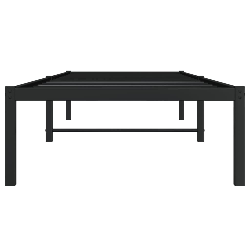 vidaXL Metal Bed Frame Black 75x190 cm Small Single