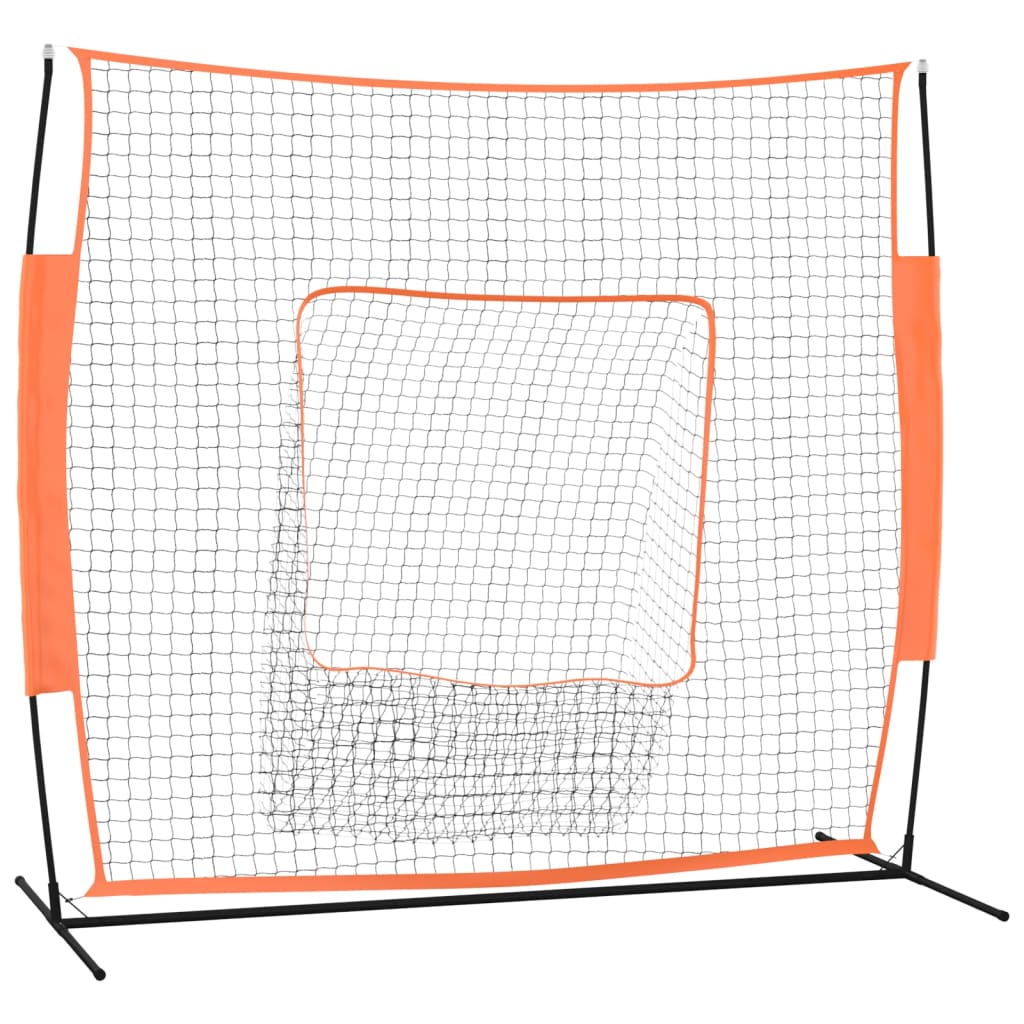vidaXL Portable Baseball Net Red&Black 219x107x212 cm Steel&Polyester