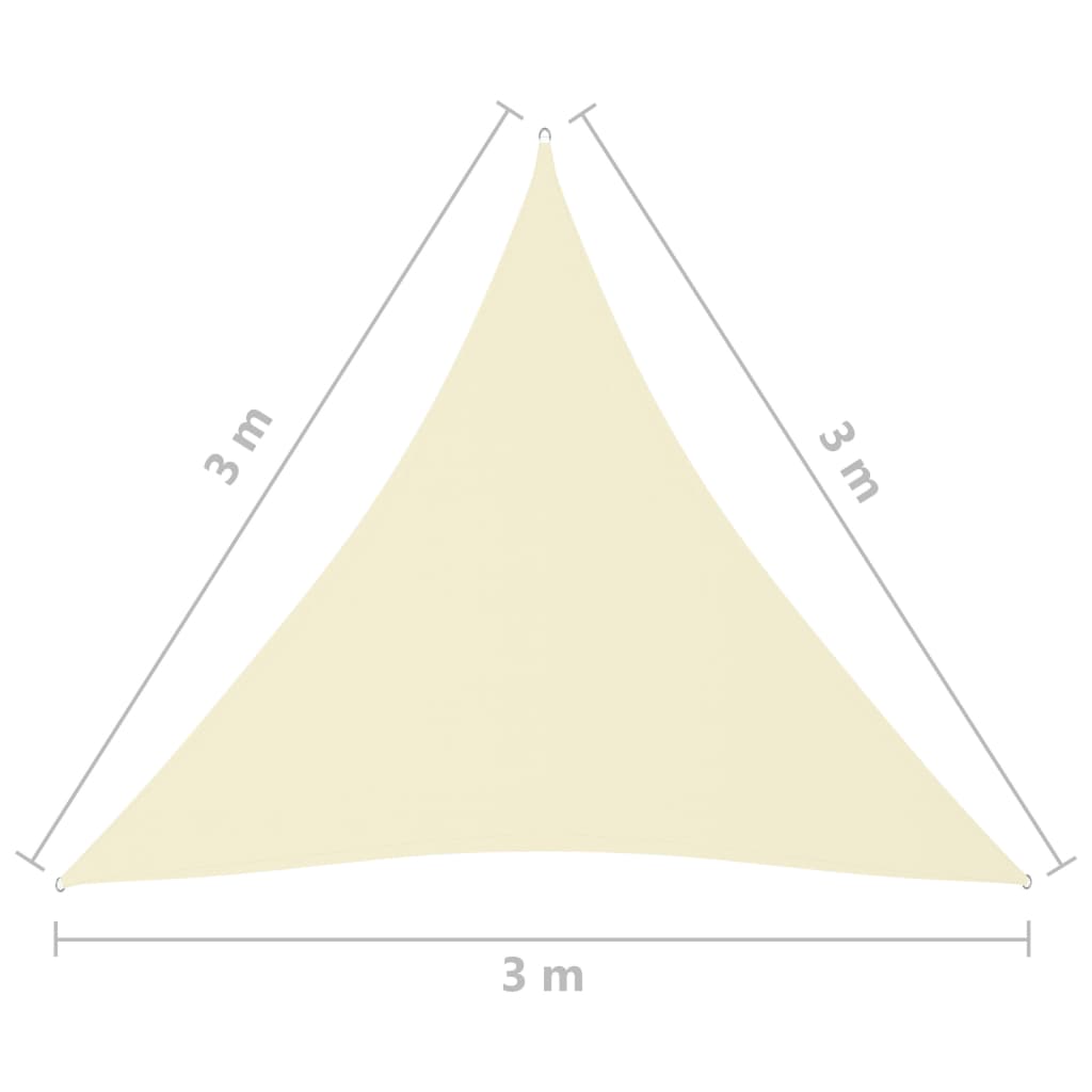 vidaXL Sunshade Sail Oxford Fabric Triangular 3x3x3 m Cream