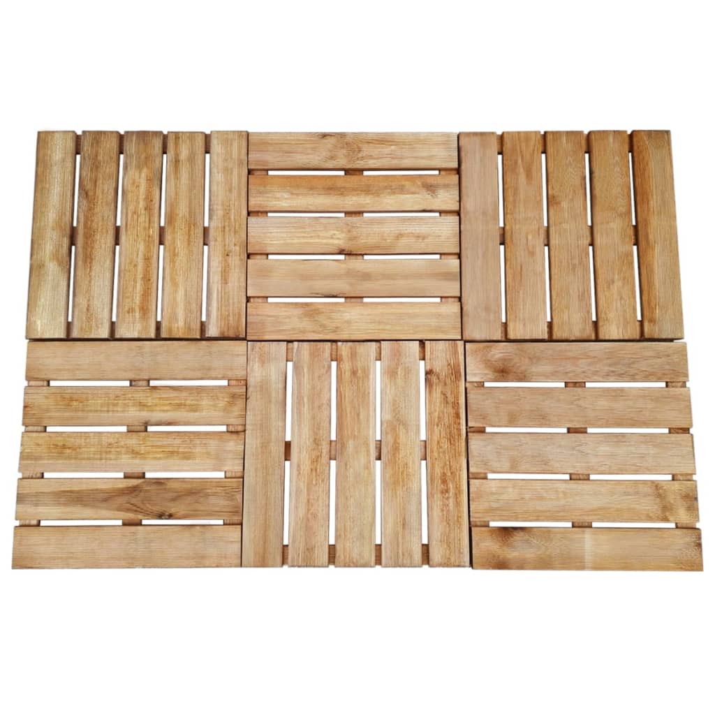 vidaXL Decking Tiles 6 pcs 50x50 cm Wood Brown