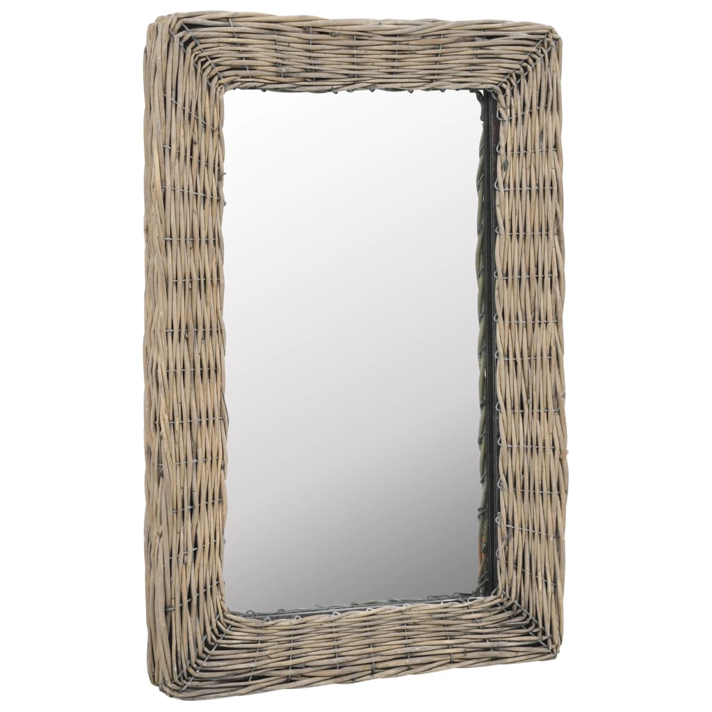 vidaXL Mirror Wicker Brown 40x60 cm