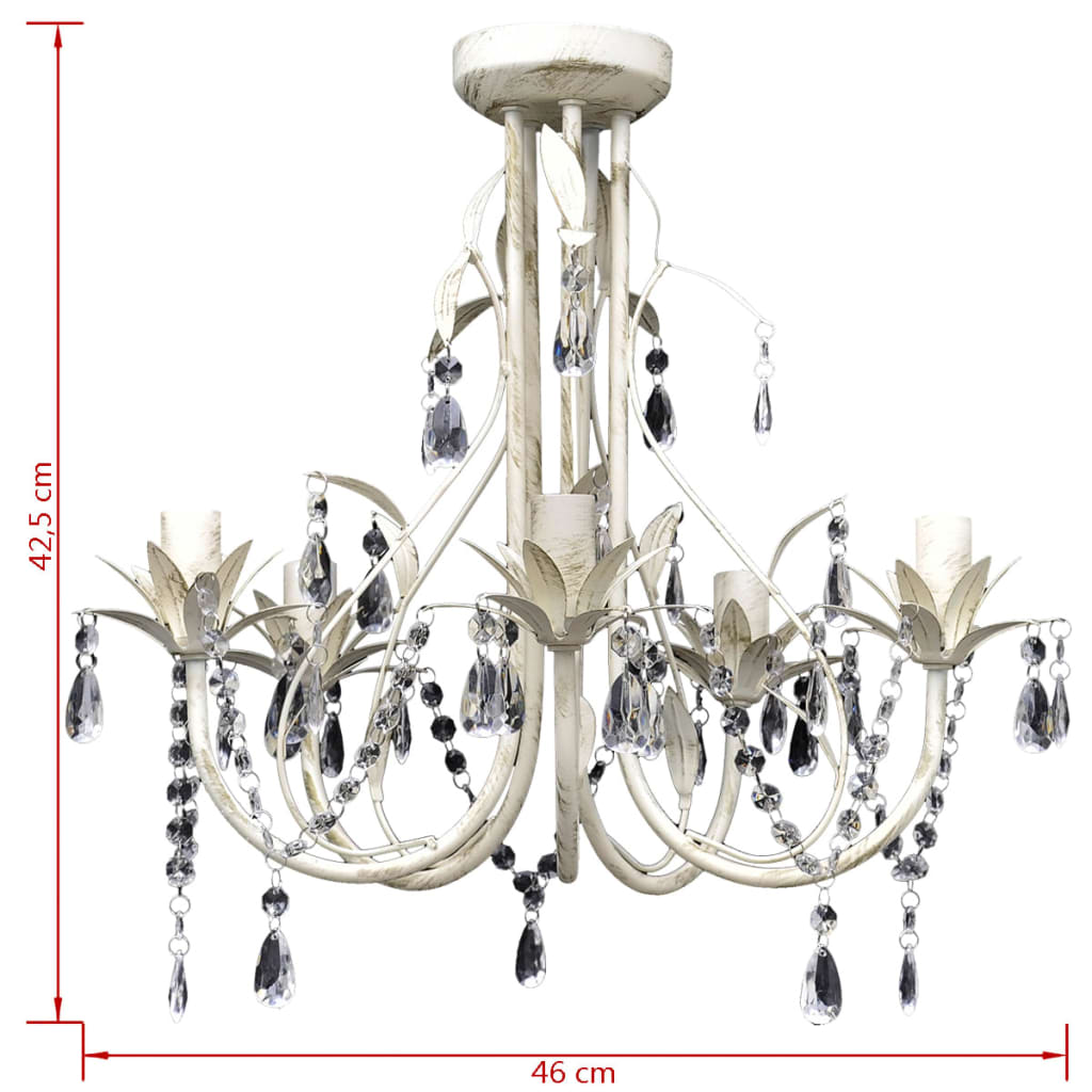 Crystal Pendant Ceiling Lamp Chandelier Elegant 5 Bulb Sockets