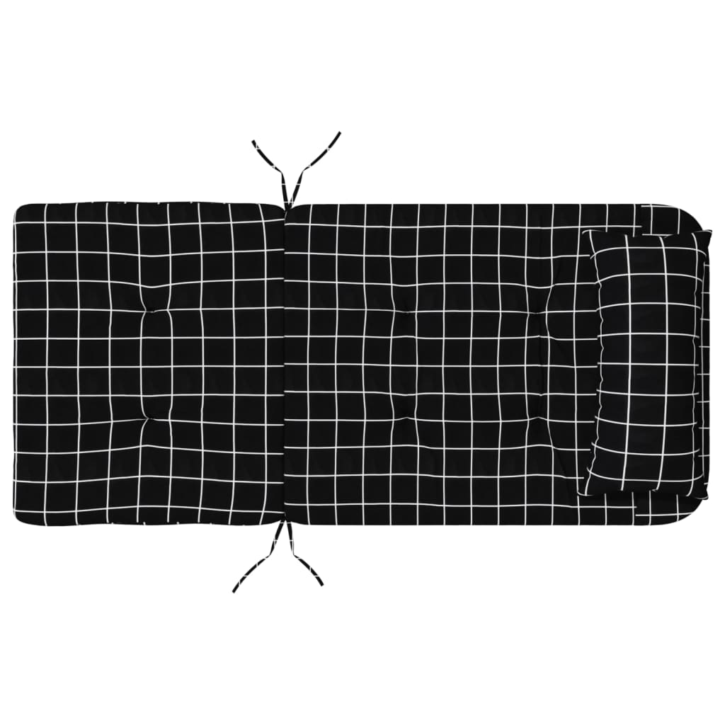 vidaXL Adirondack Chair Cushions 2 pcs Black Check Oxford Fabric