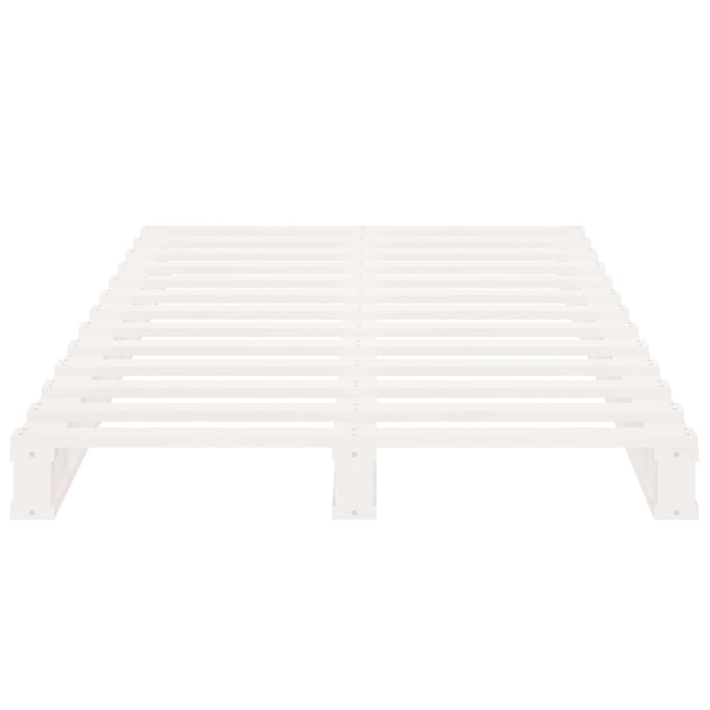 vidaXL Bed Frame White 100x200 cm Solid Wood Pine