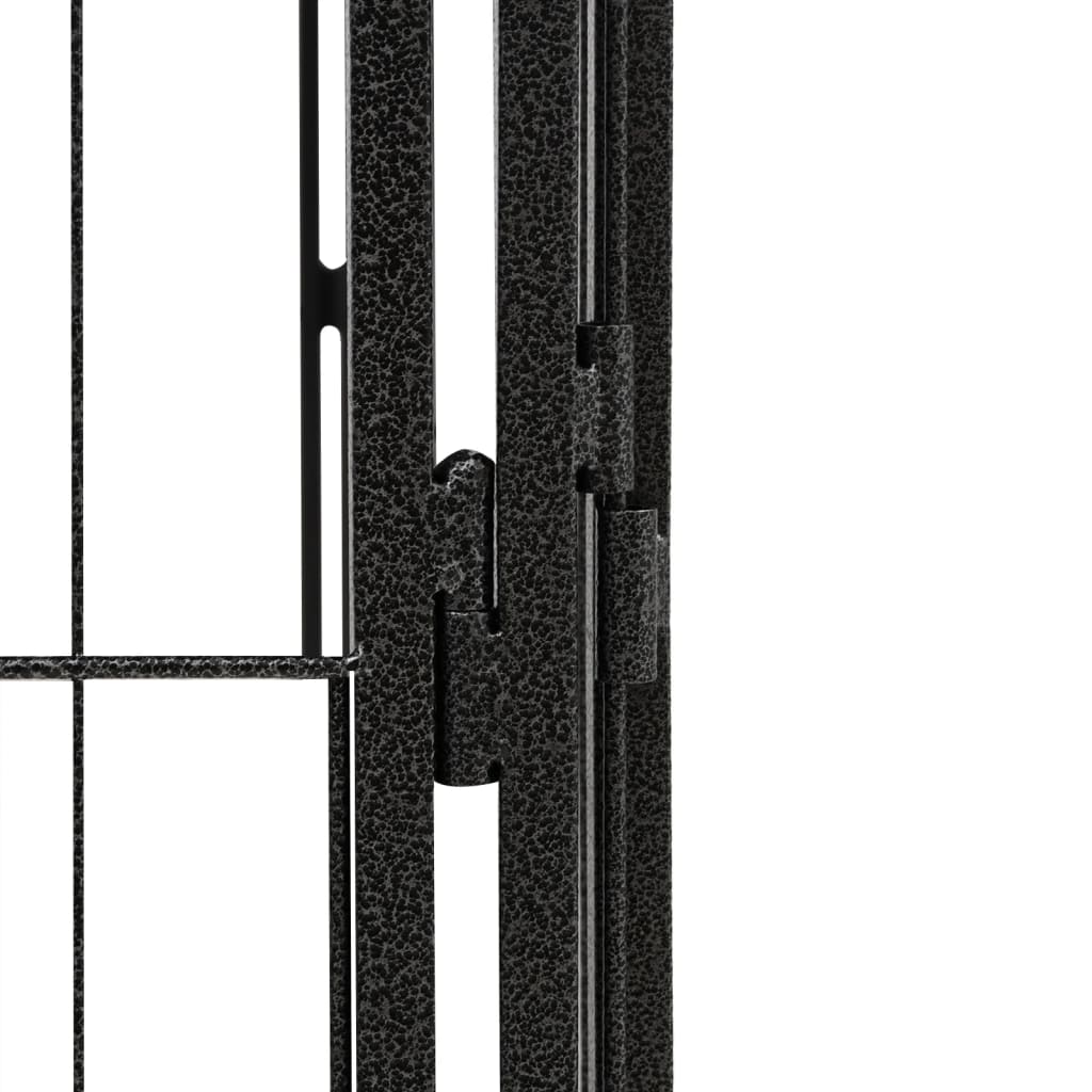 vidaXL 28-Panel Dog Playpen Black 100x50 cm Powder-coated Steel