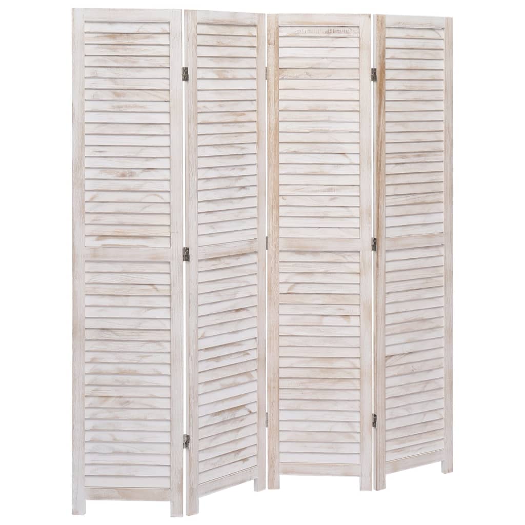 vidaXL 4-Panel Room Divider White 140x165 cm Wood