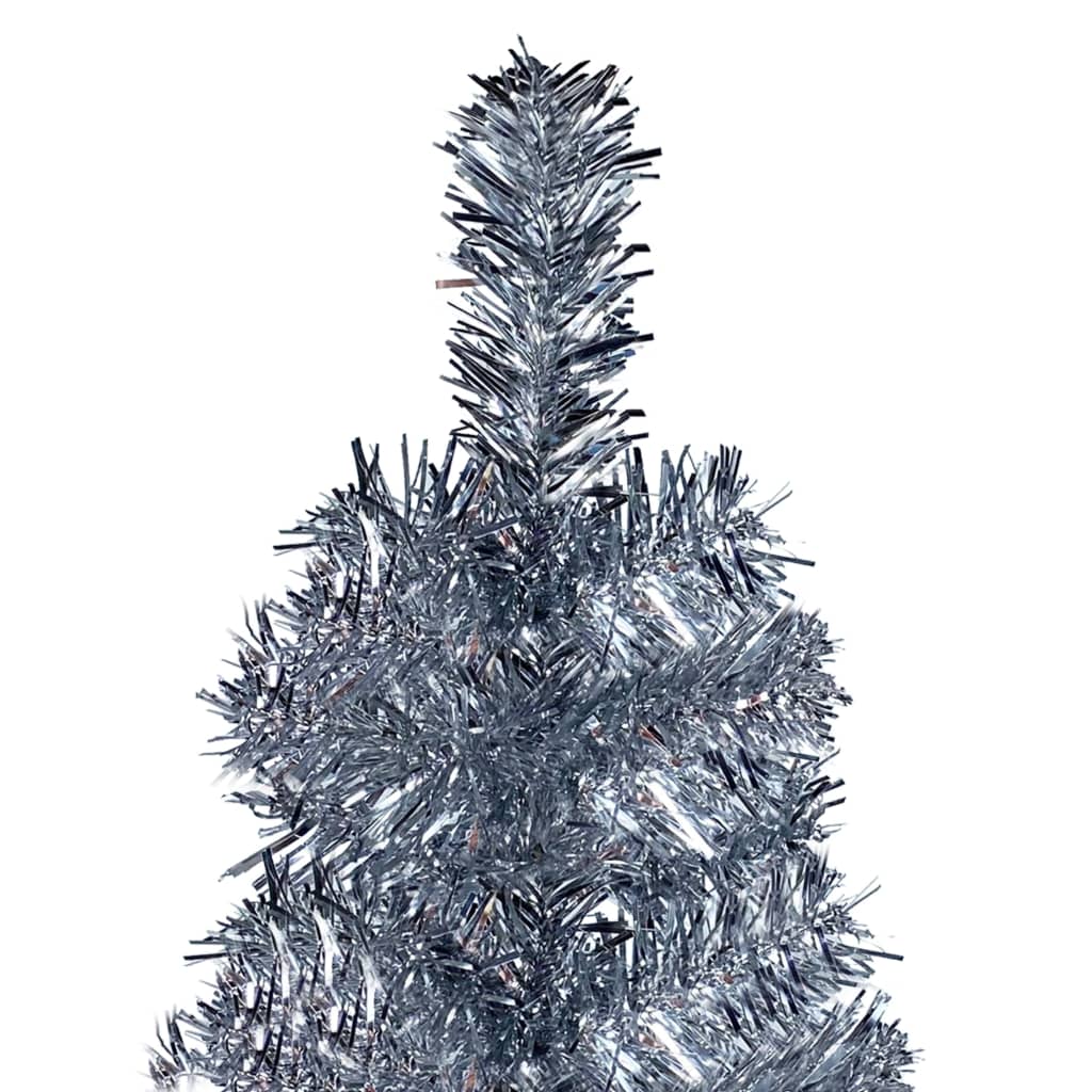 vidaXL Slim Pre-lit Christmas Tree Silver 180 cm