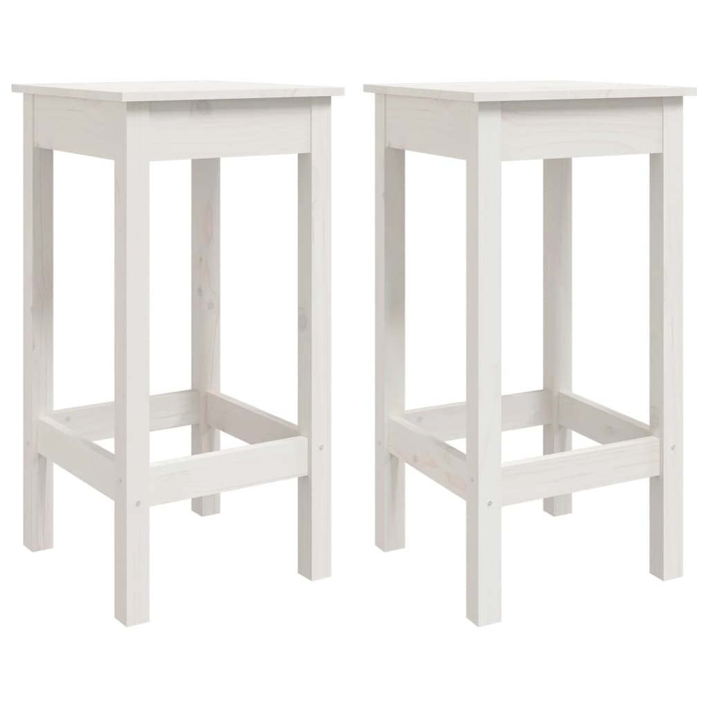 vidaXL Bar Chairs 2 pcs White 40x40x78 cm Solid Wood Pine