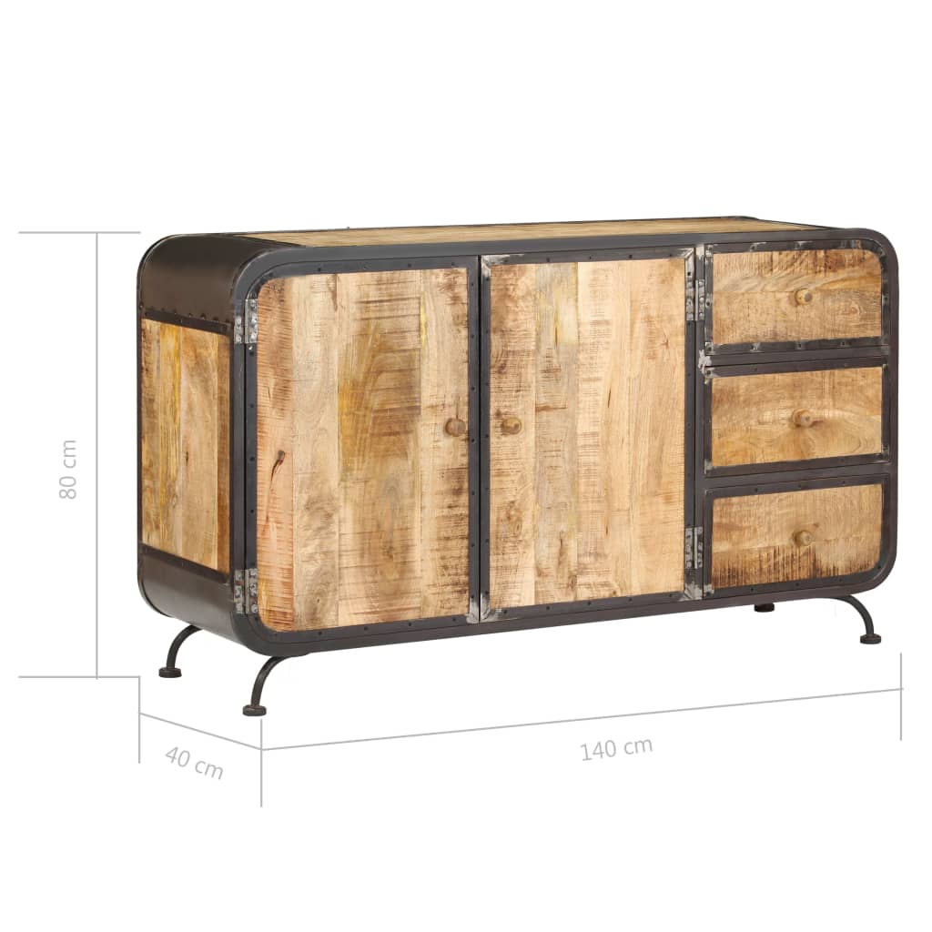 vidaXL Sideboard 140x40x80 cm Solid Mango Wood