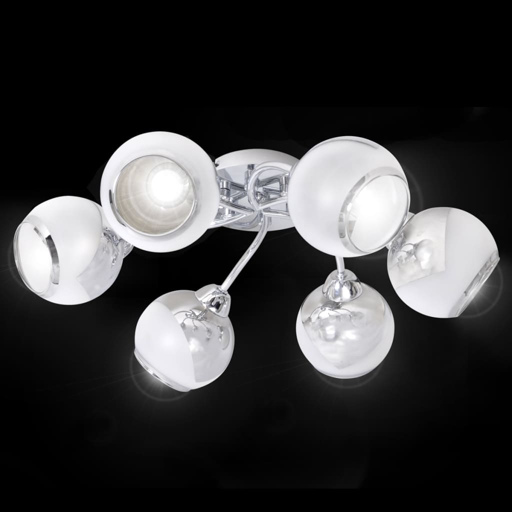 Ceiling Lamp with Glass Shades for 6 G9 Bulbs