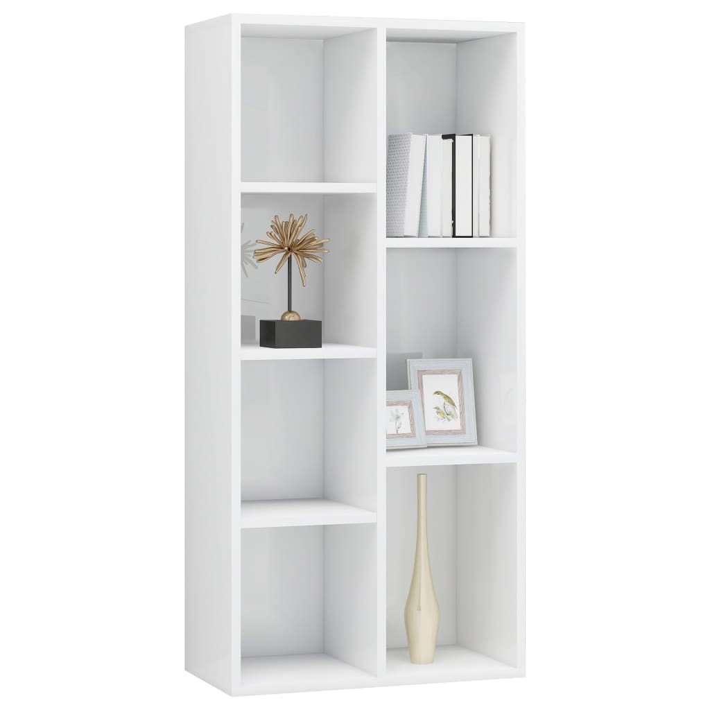 vidaXL Book Cabinet High Gloss White 50x25x106 cm Engineered Wood