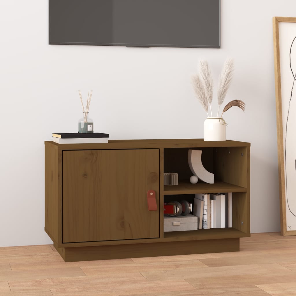 vidaXL TV Cabinet Honey Brown 70x34x40 cm Solid Wood Pine