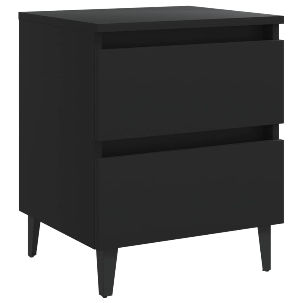 vidaXL Bed Cabinet Black 40x35x50 cm Chipboard