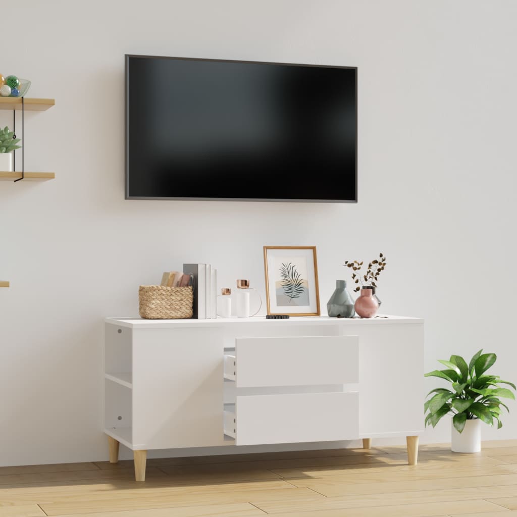 vidaXL TV Cabinet White 102x44.5x50 cm Engineered Wood